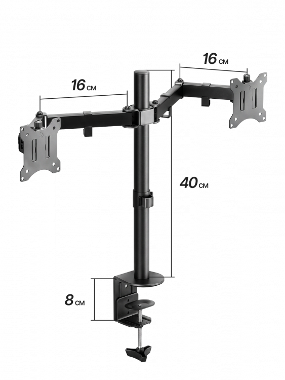 Кронштейн для двух мониторов настольный поворотный от 13 до 32 дюймов Орбита OT-HOD23